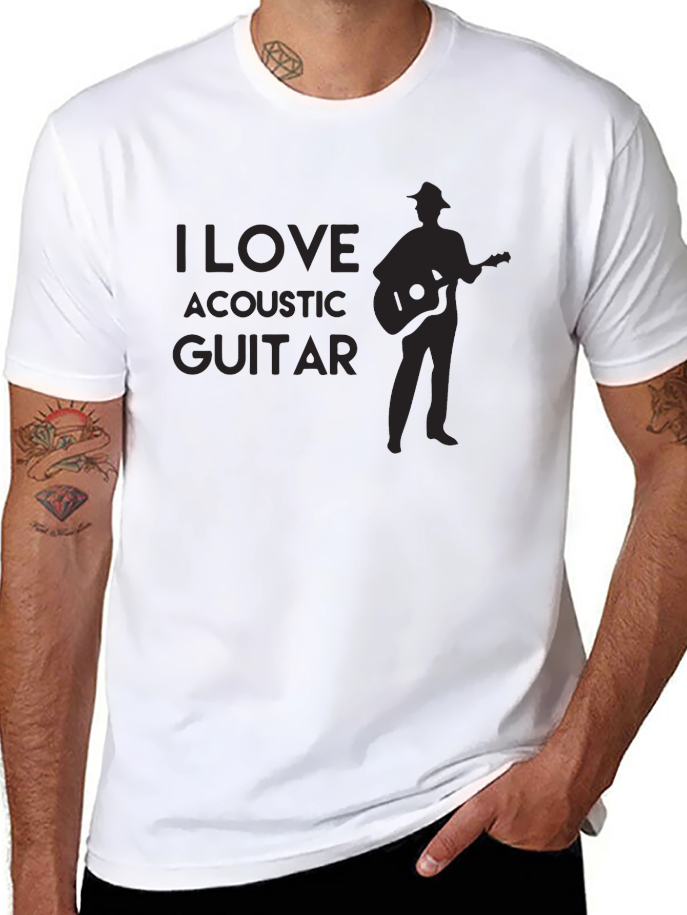 Acoustic Guitar Lover T-Shirt - Black