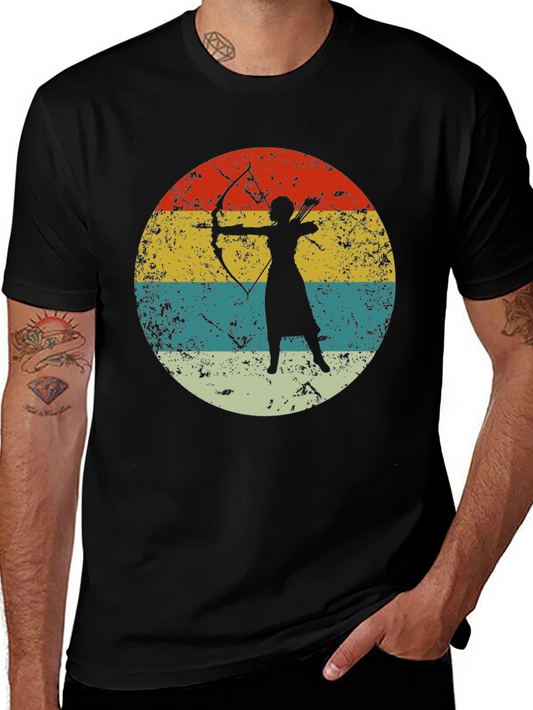 Archery Silhouette Graphic Tee - Vintage Style