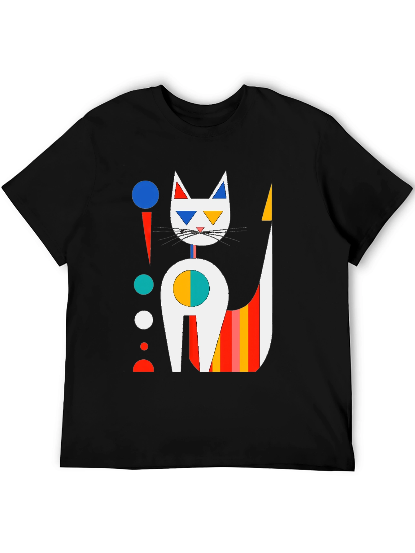 Abstract Cat Graphic T-Shirt