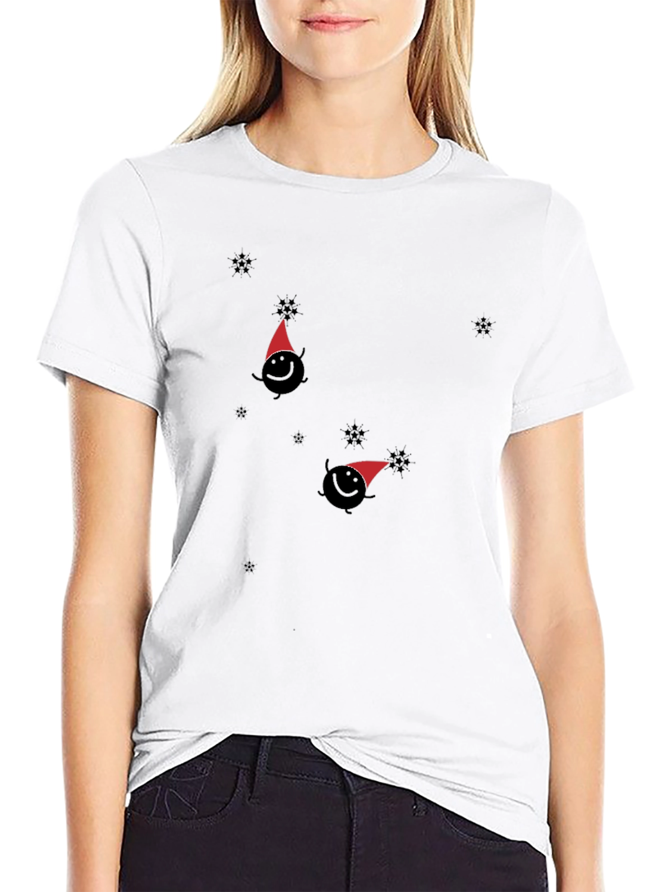 Whimsical Winter Tee - Santa Hat Design