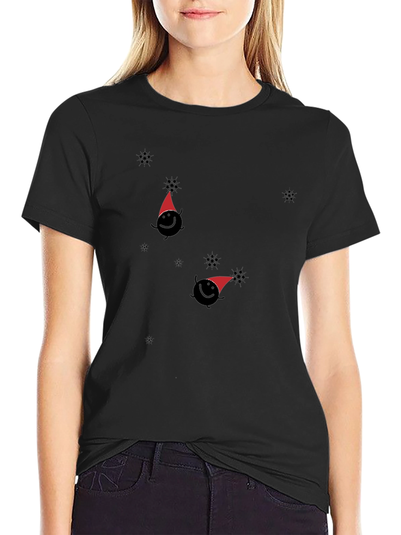 Whimsical Winter Tee - Santa Hat Design