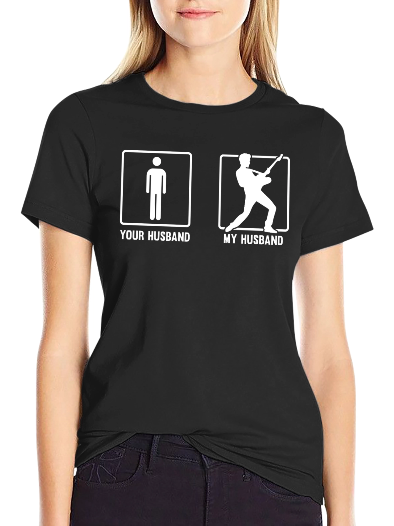 Your Husband My Husband Guitarist Black T-Shirt