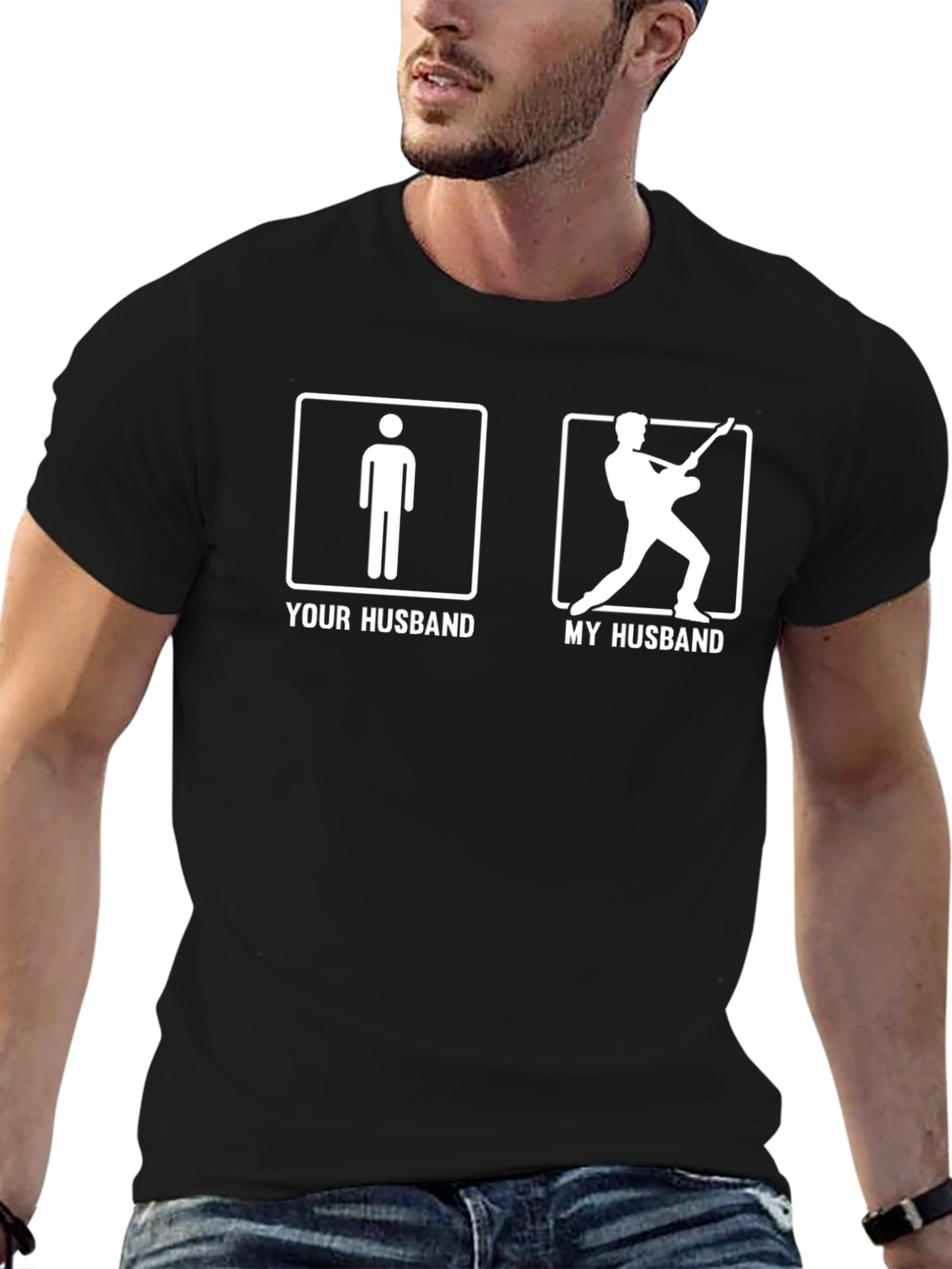 Your Husband My Husband Guitarist Black T-Shirt