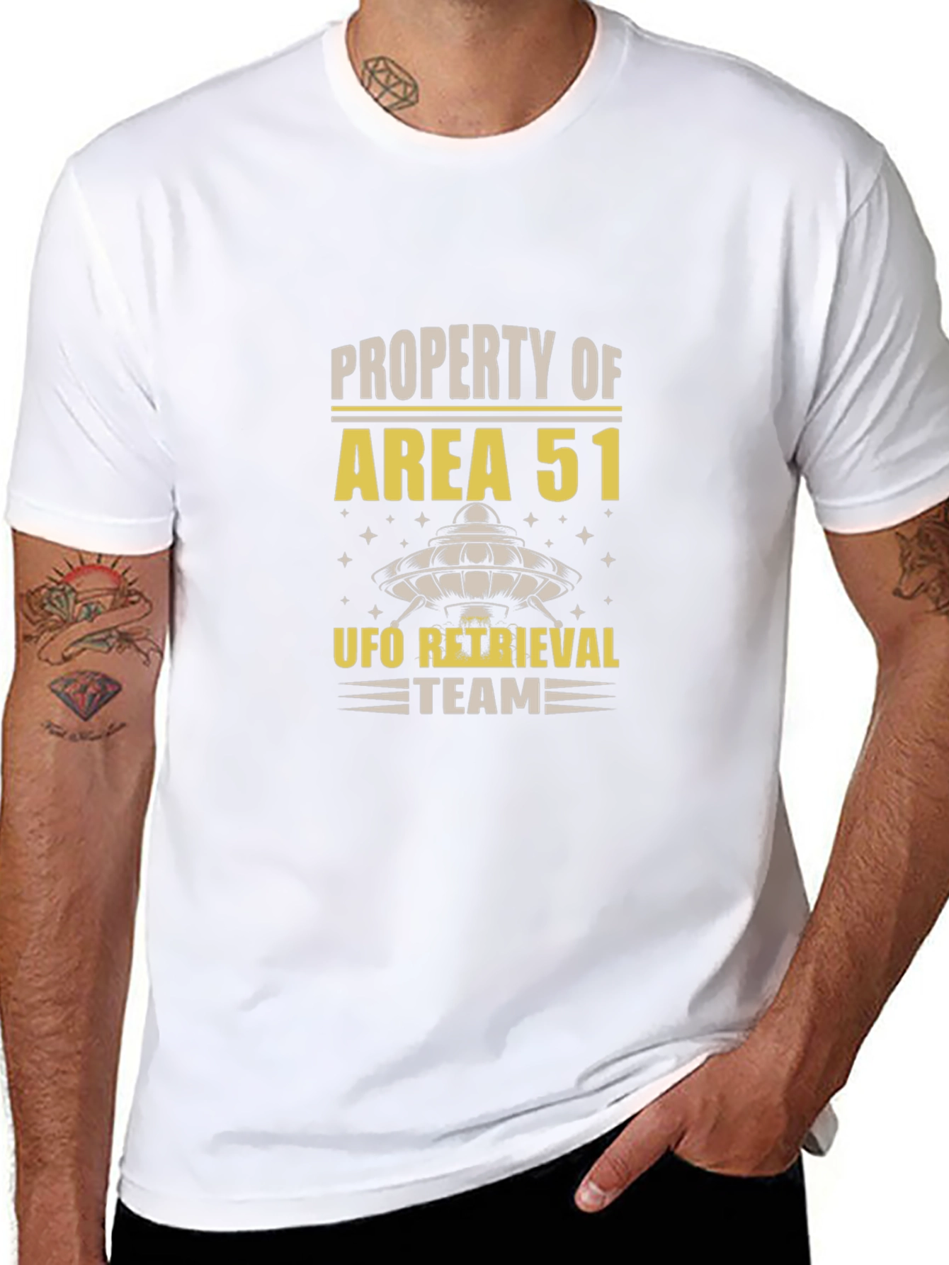 Area 51 UFO Retrieval Team Black T-Shirt