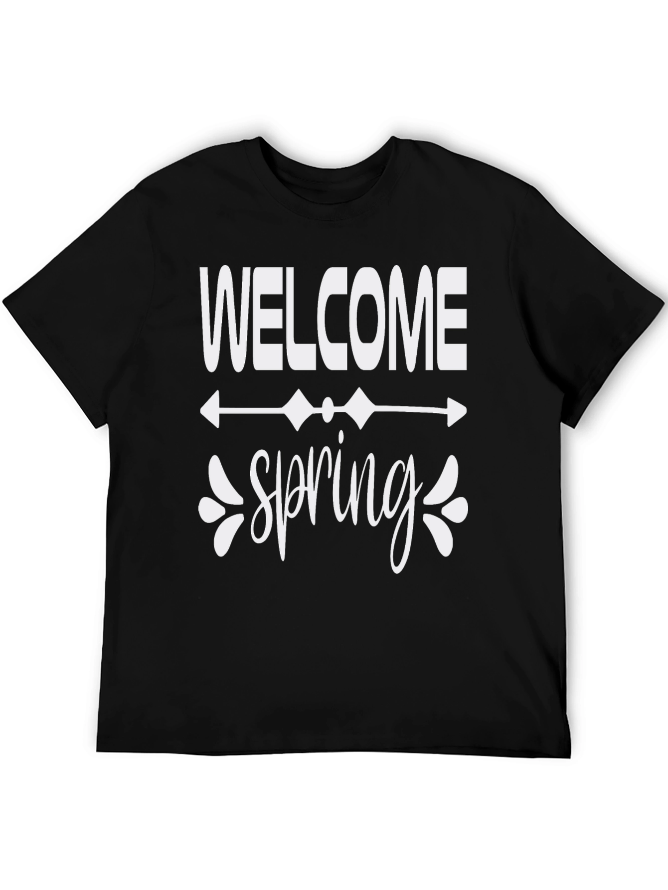 Welcome Spring Black Graphic Tee