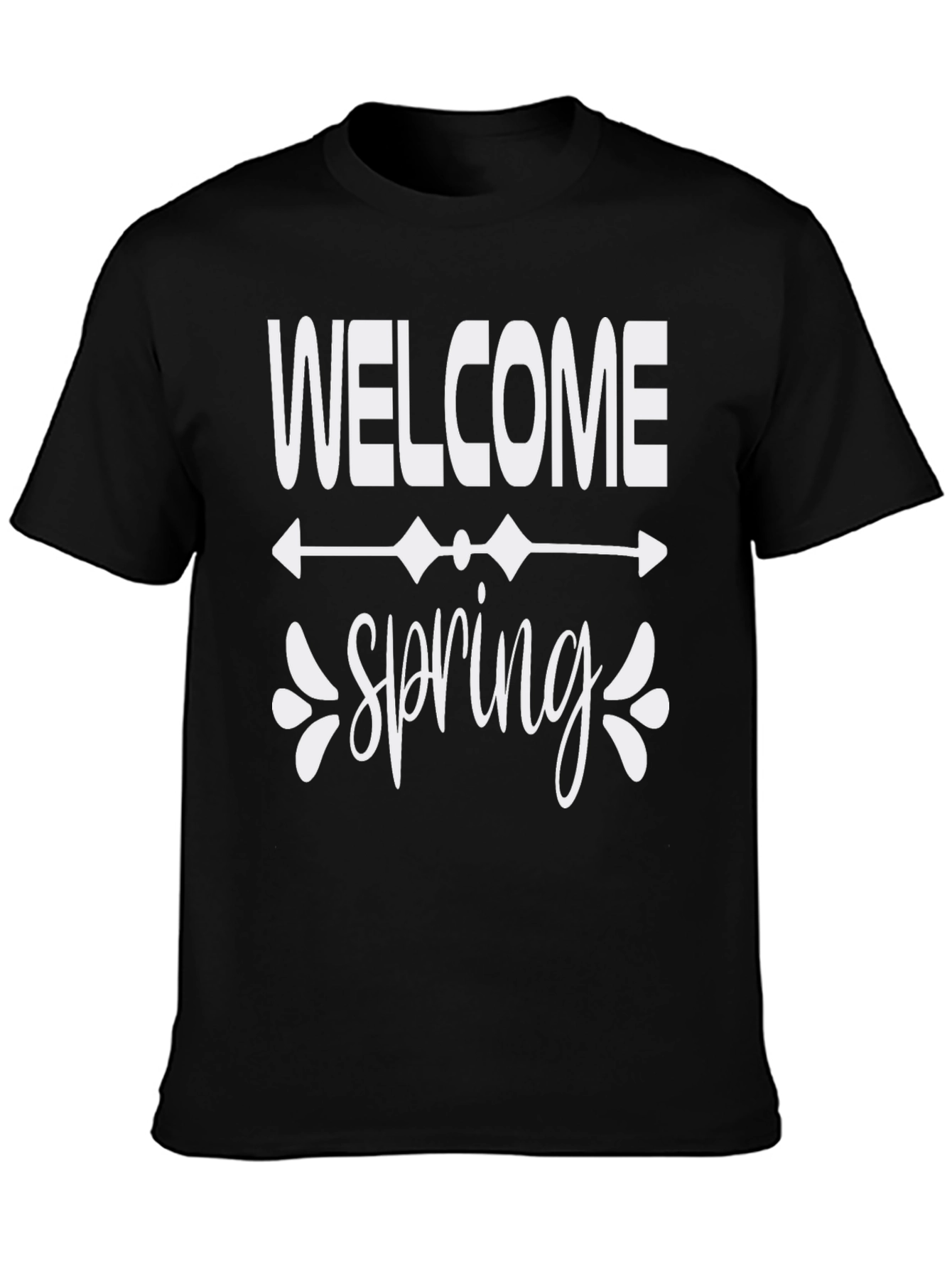 Welcome Spring Black Graphic Tee