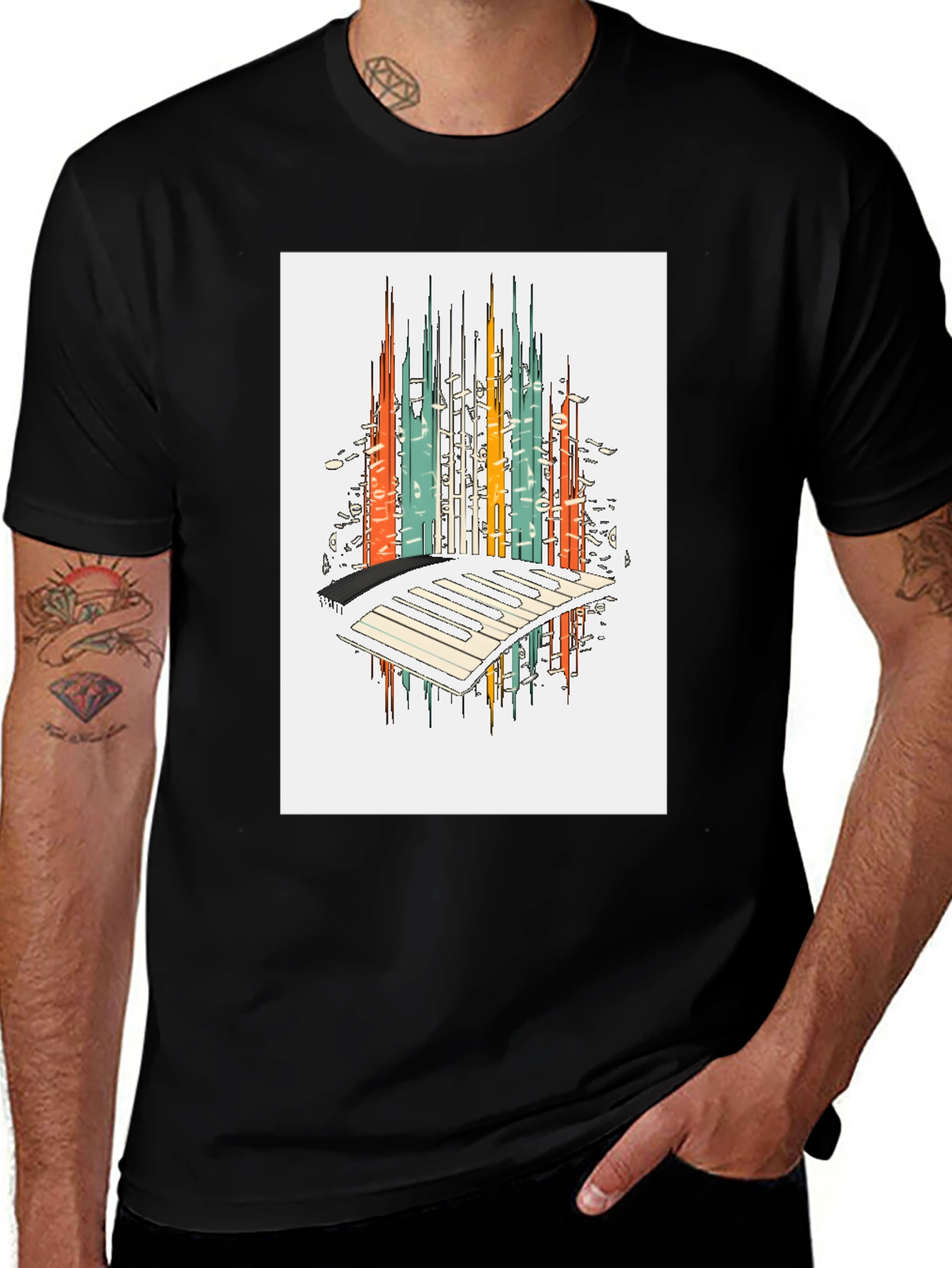 Abstract City Keyboard T-Shirt