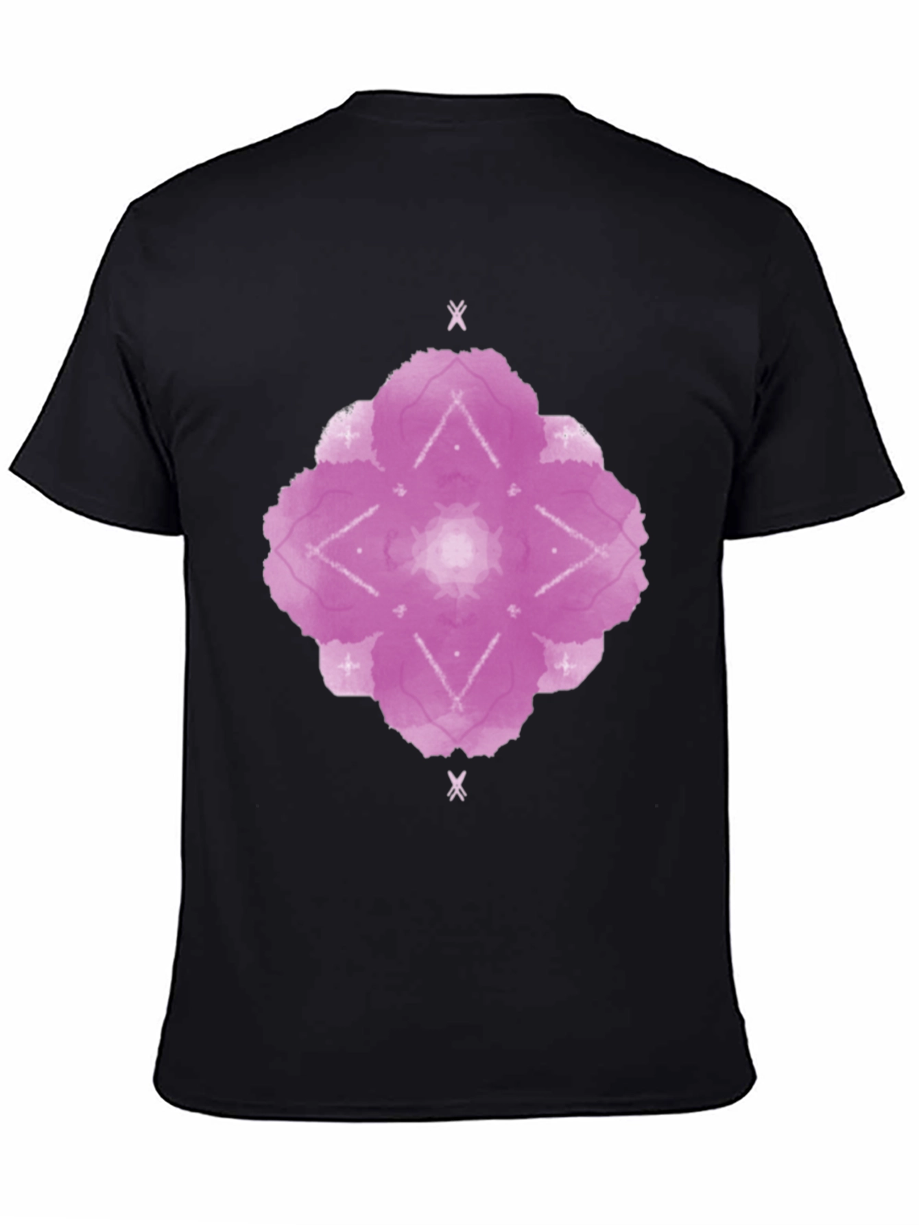 Abstract Floral Print Black T-Shirt
