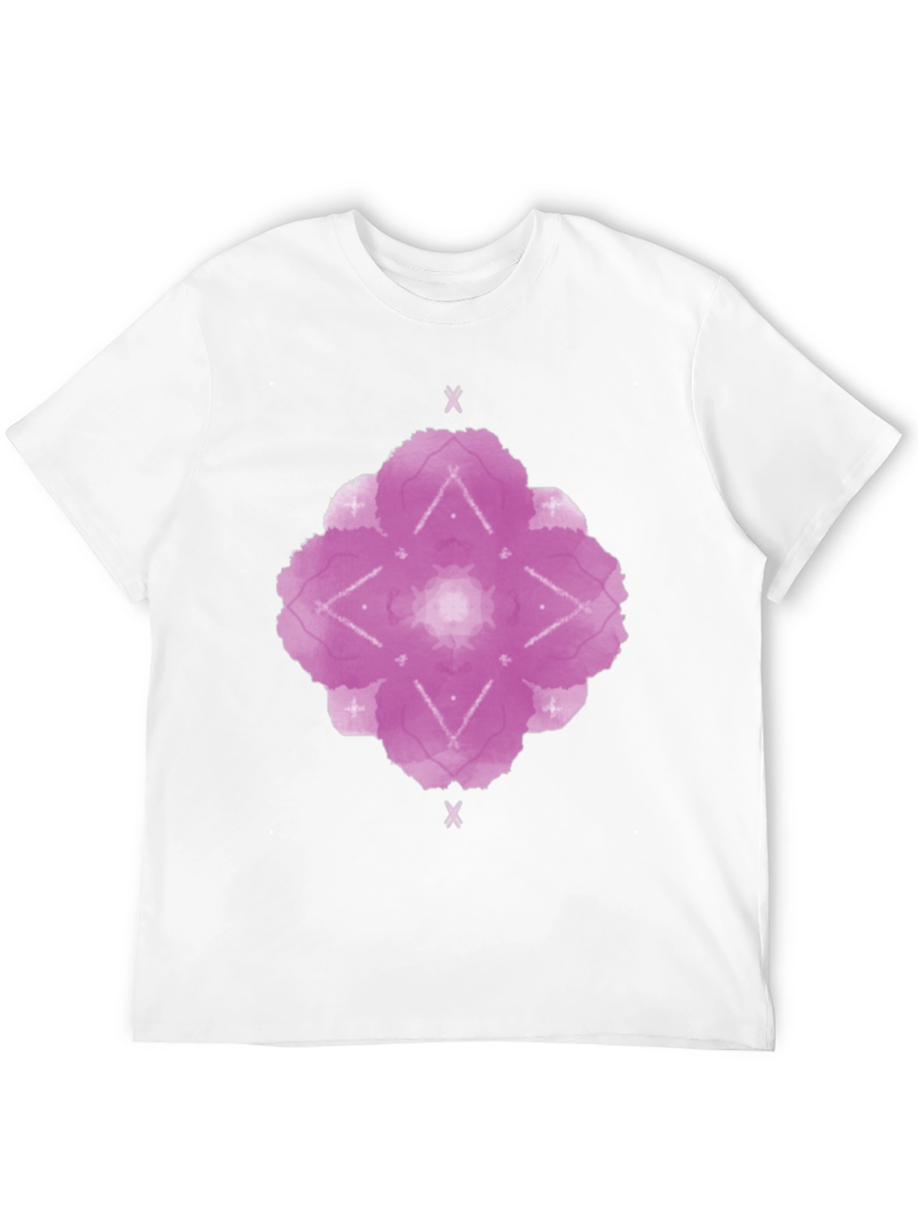 Abstract Floral Print Black T-Shirt