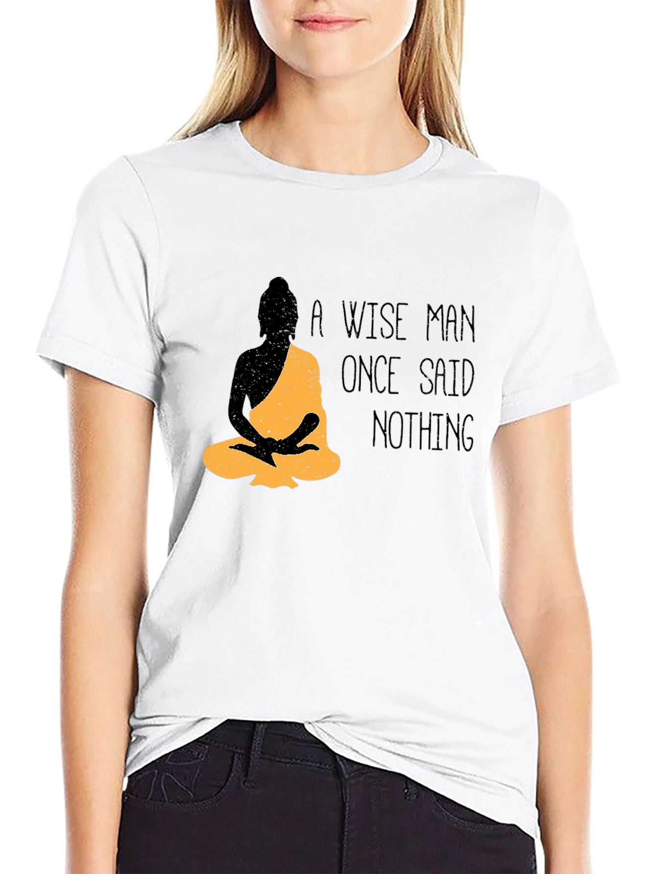 Wise Man Buddha Graphic T-Shirt - Black