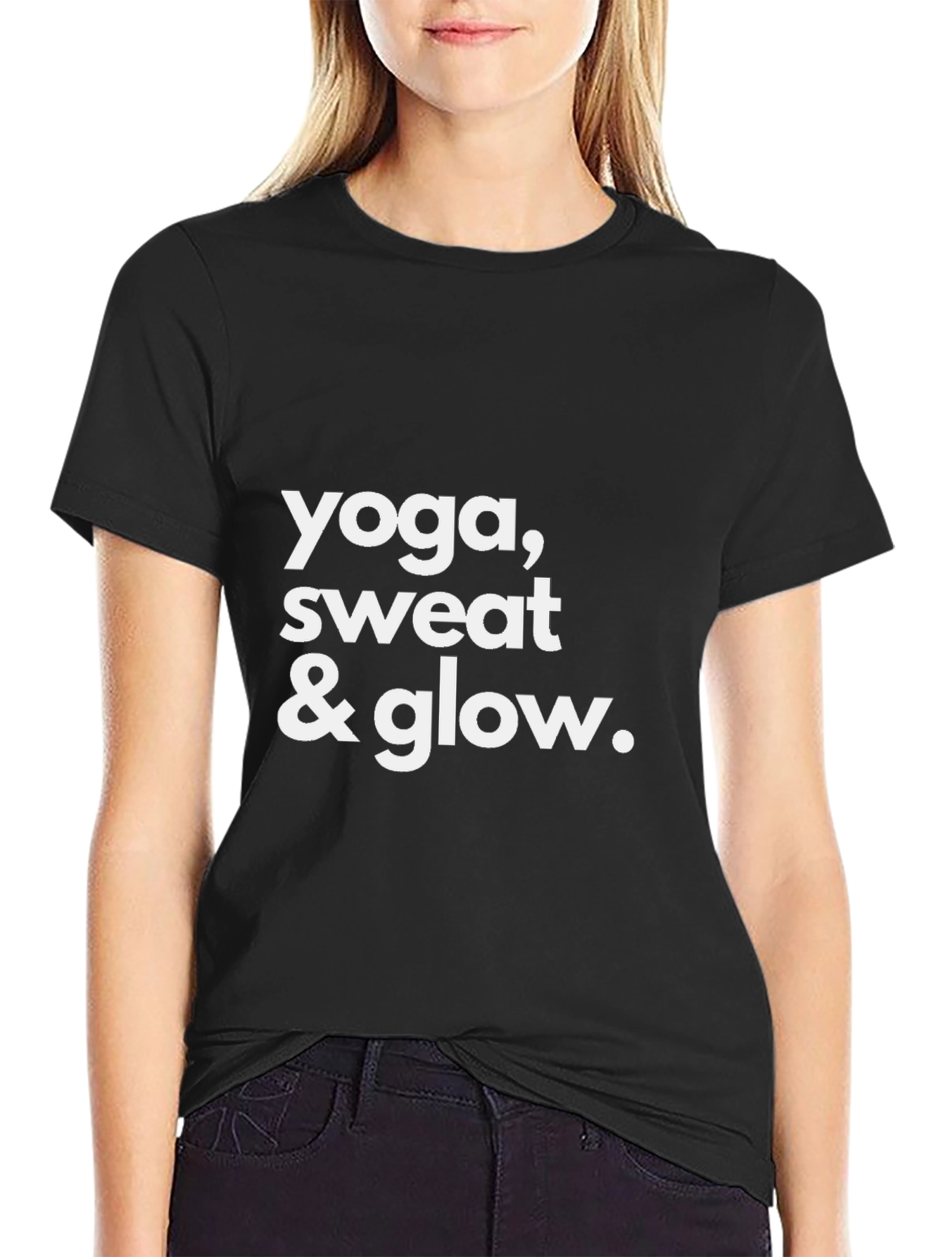 Yoga Sweat & Glow T-Shirt - Black