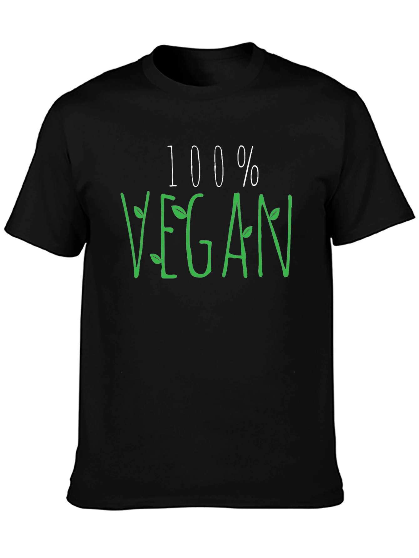 100% Vegan Graphic Tee - Black Casual Shirt