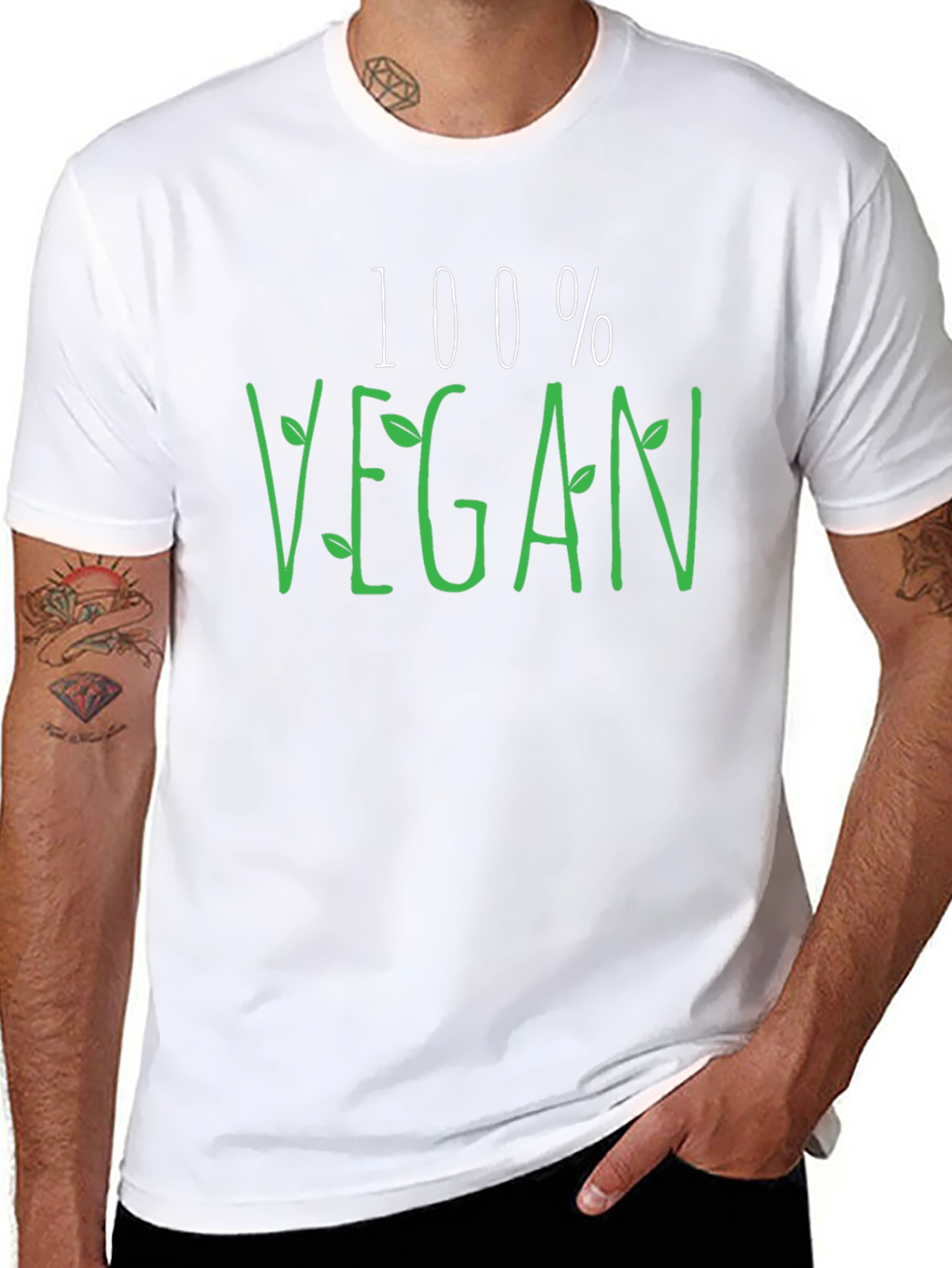 100% Vegan Graphic Tee - Black Casual Shirt