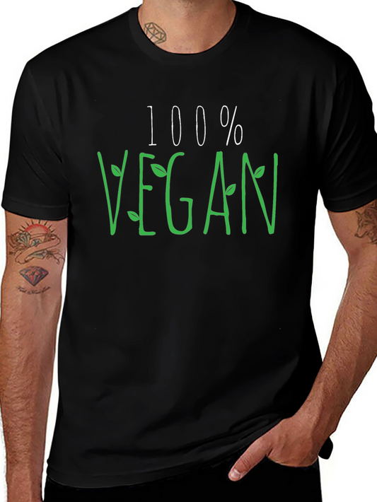 100% Vegan Graphic Tee - Black Casual Shirt