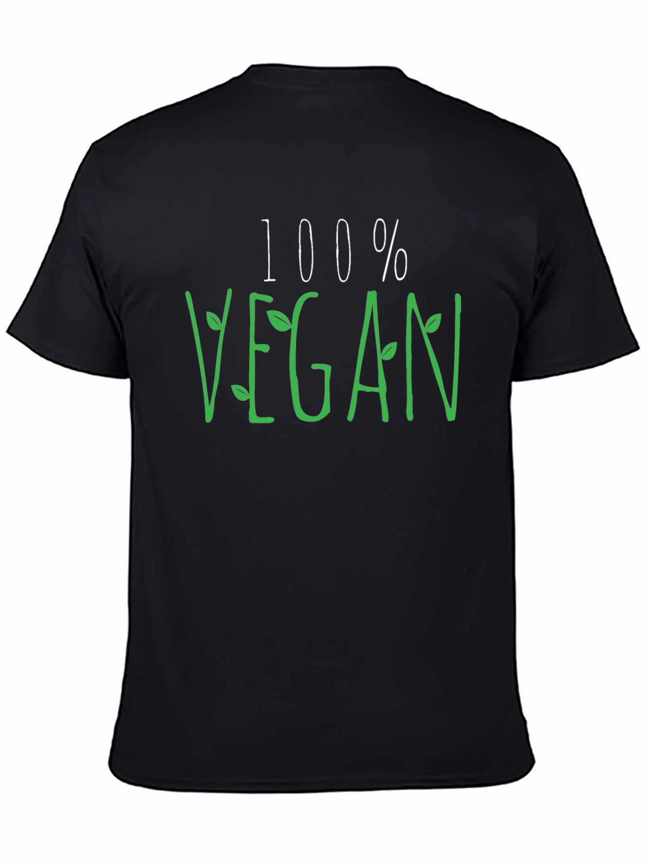 100% Vegan Graphic Tee - Black Casual Shirt