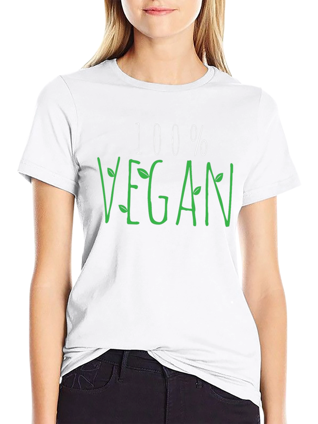 100% Vegan Graphic Tee - Black Casual Shirt