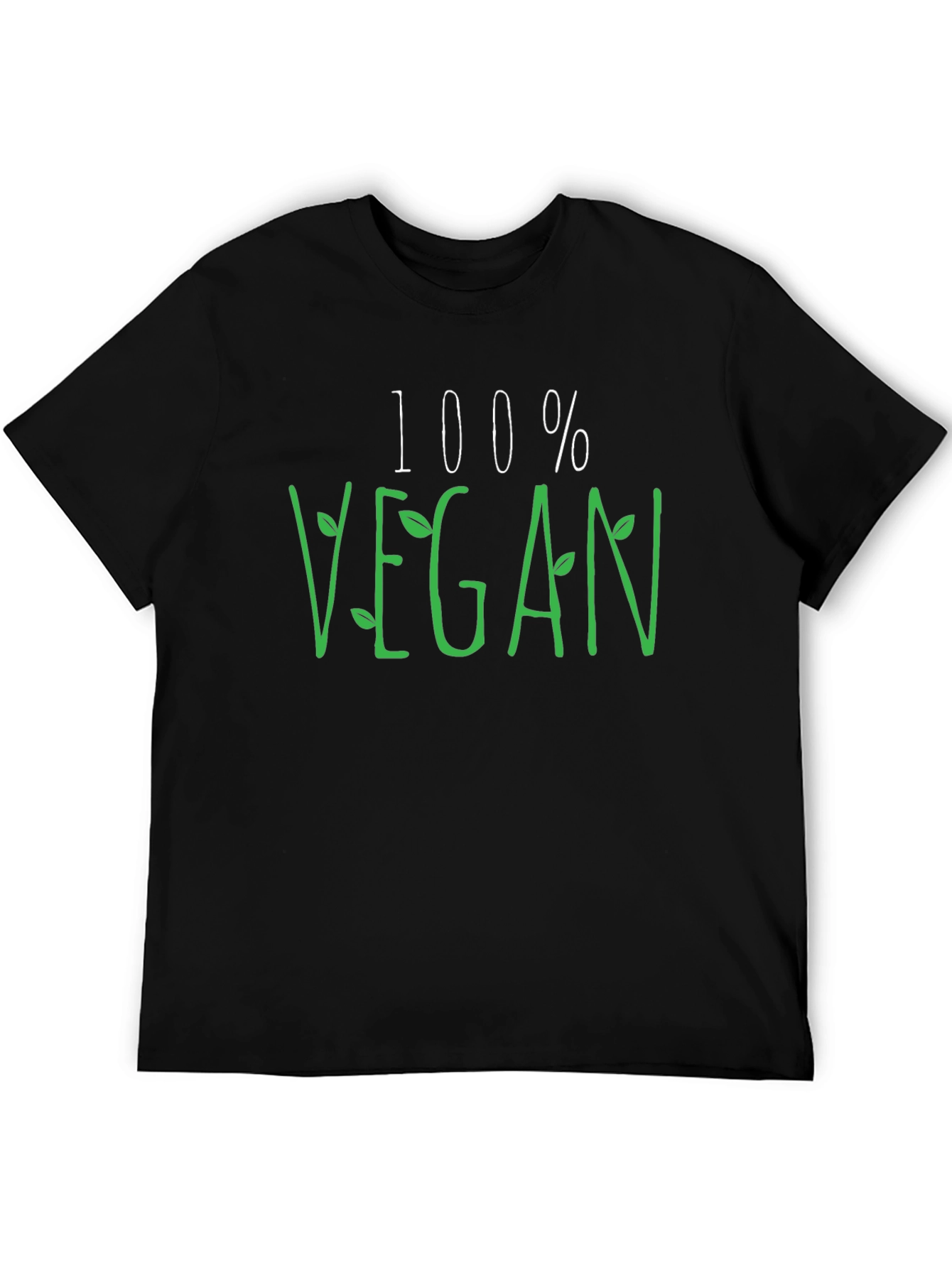 100% Vegan Graphic Tee - Black Casual Shirt