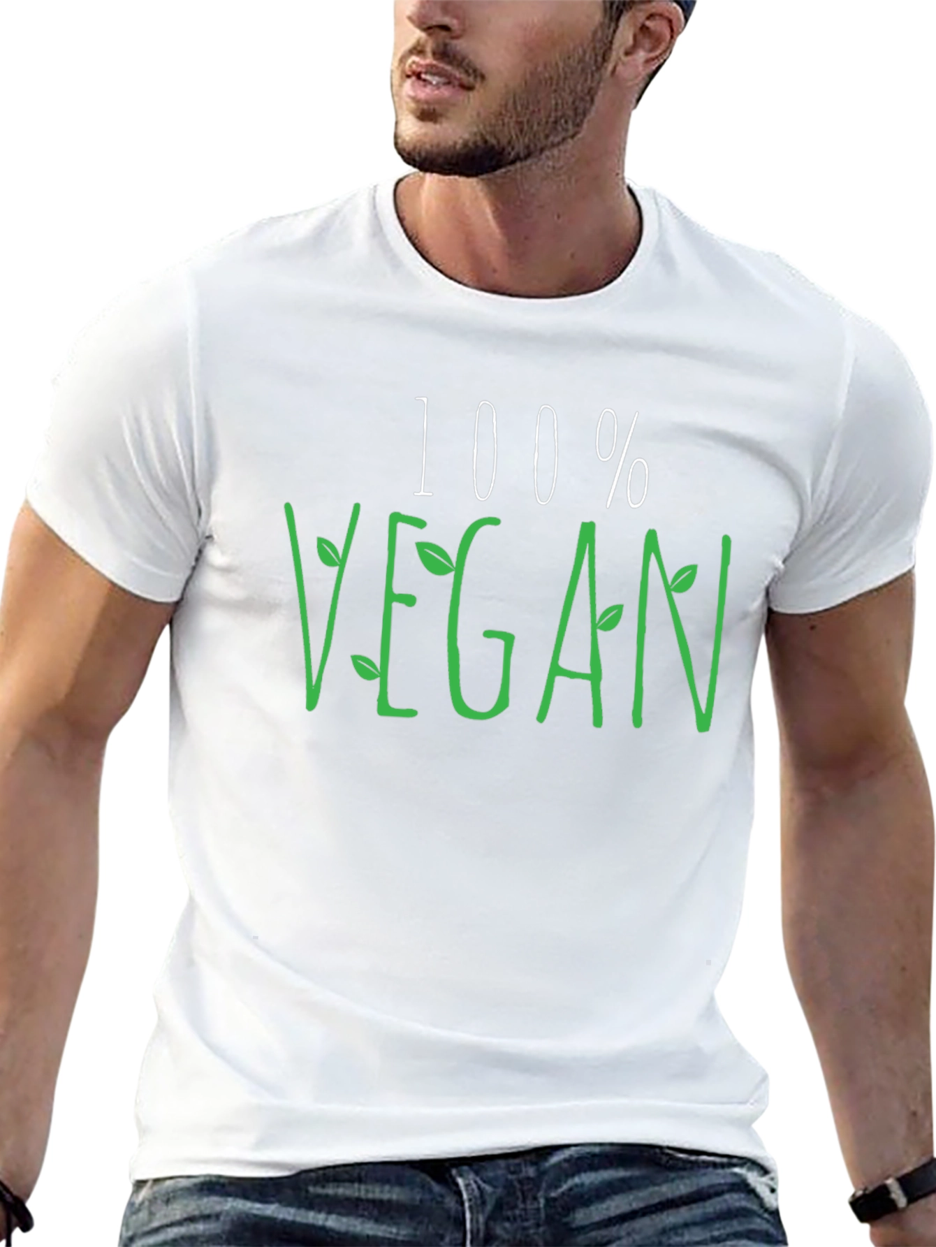 100% Vegan Graphic Tee - Black Casual Shirt