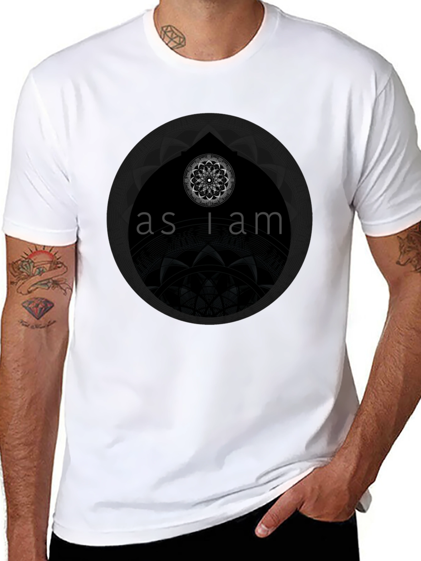 As I Am Graphic Print Black T-Shirt