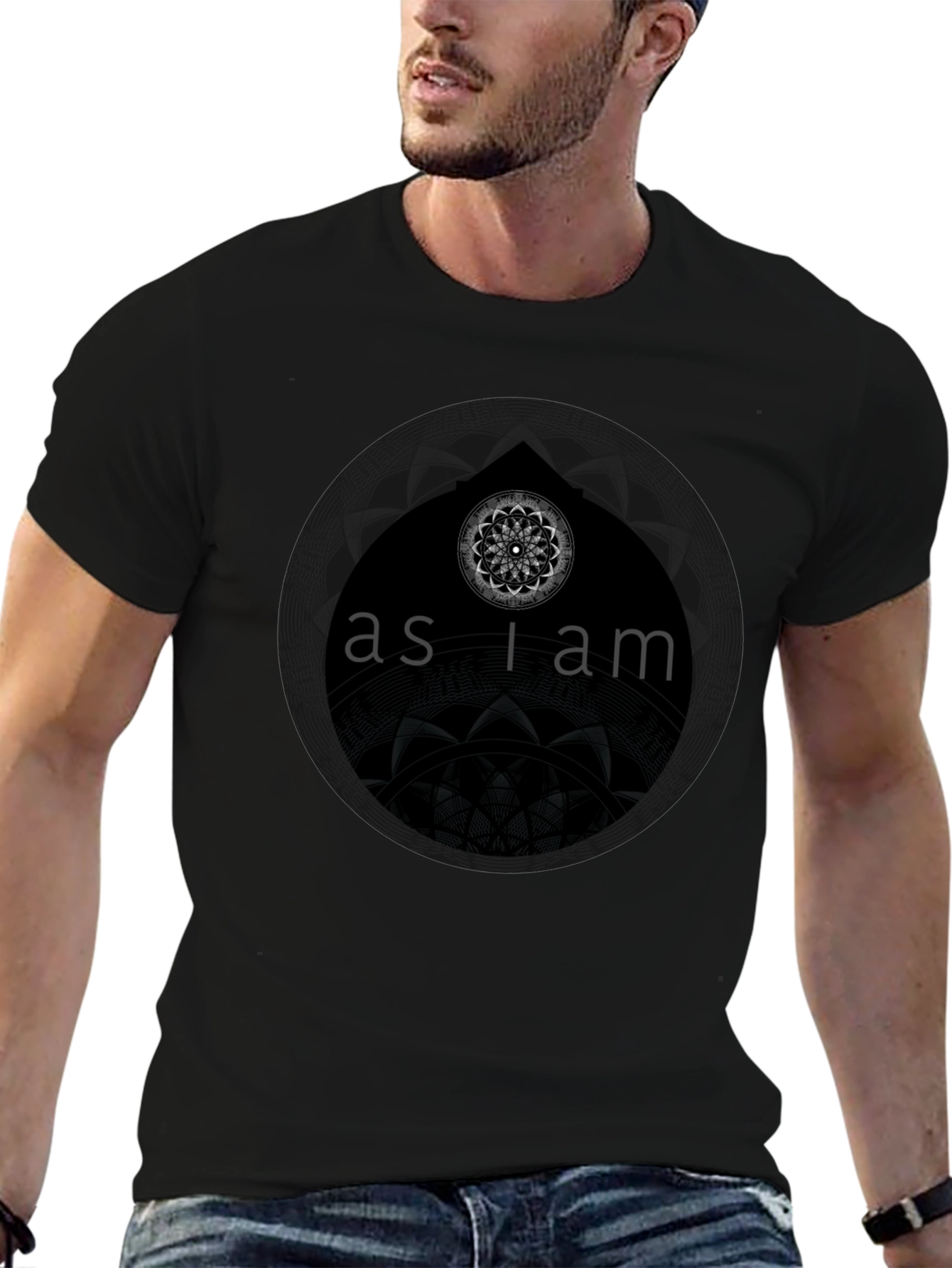 As I Am Graphic Print Black T-Shirt