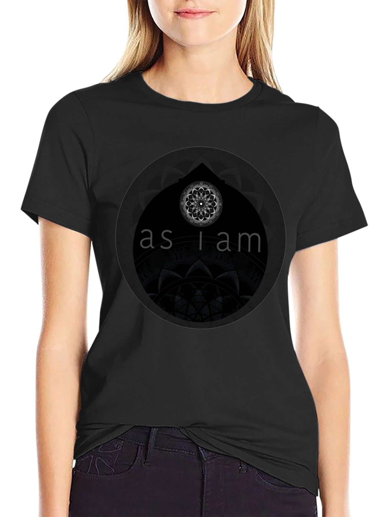 As I Am Graphic Print Black T-Shirt