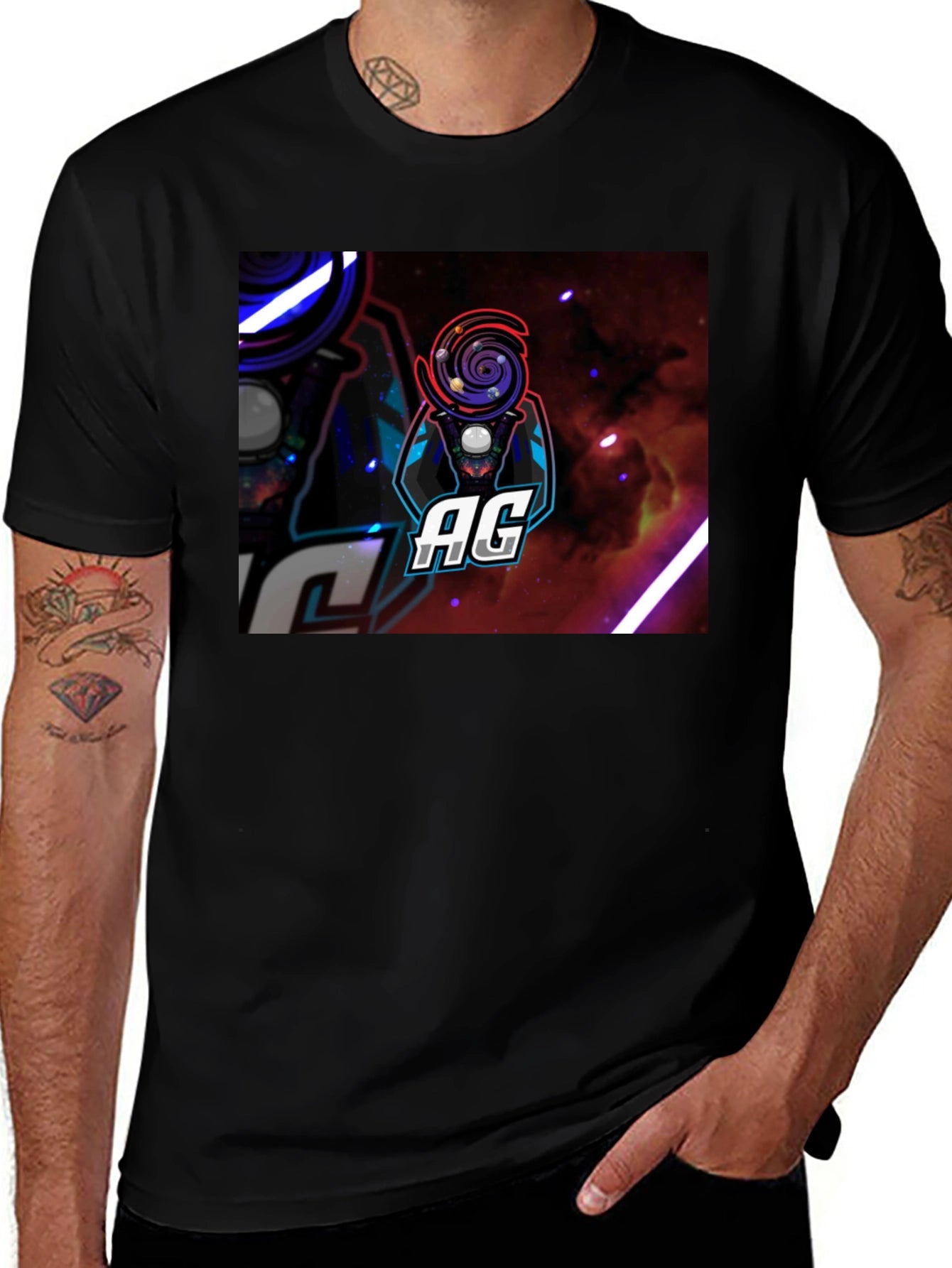 AG Galaxy Gamer Black T-Shirt