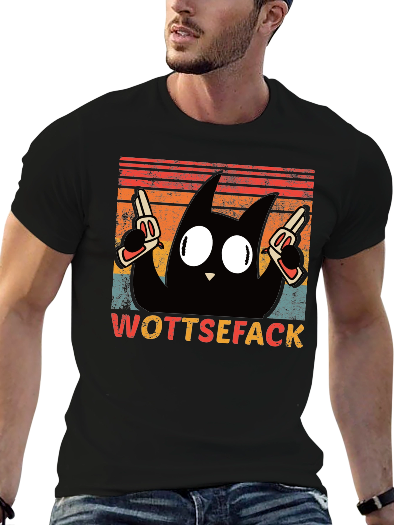 Wottsefack Cat with Guns T-Shirt