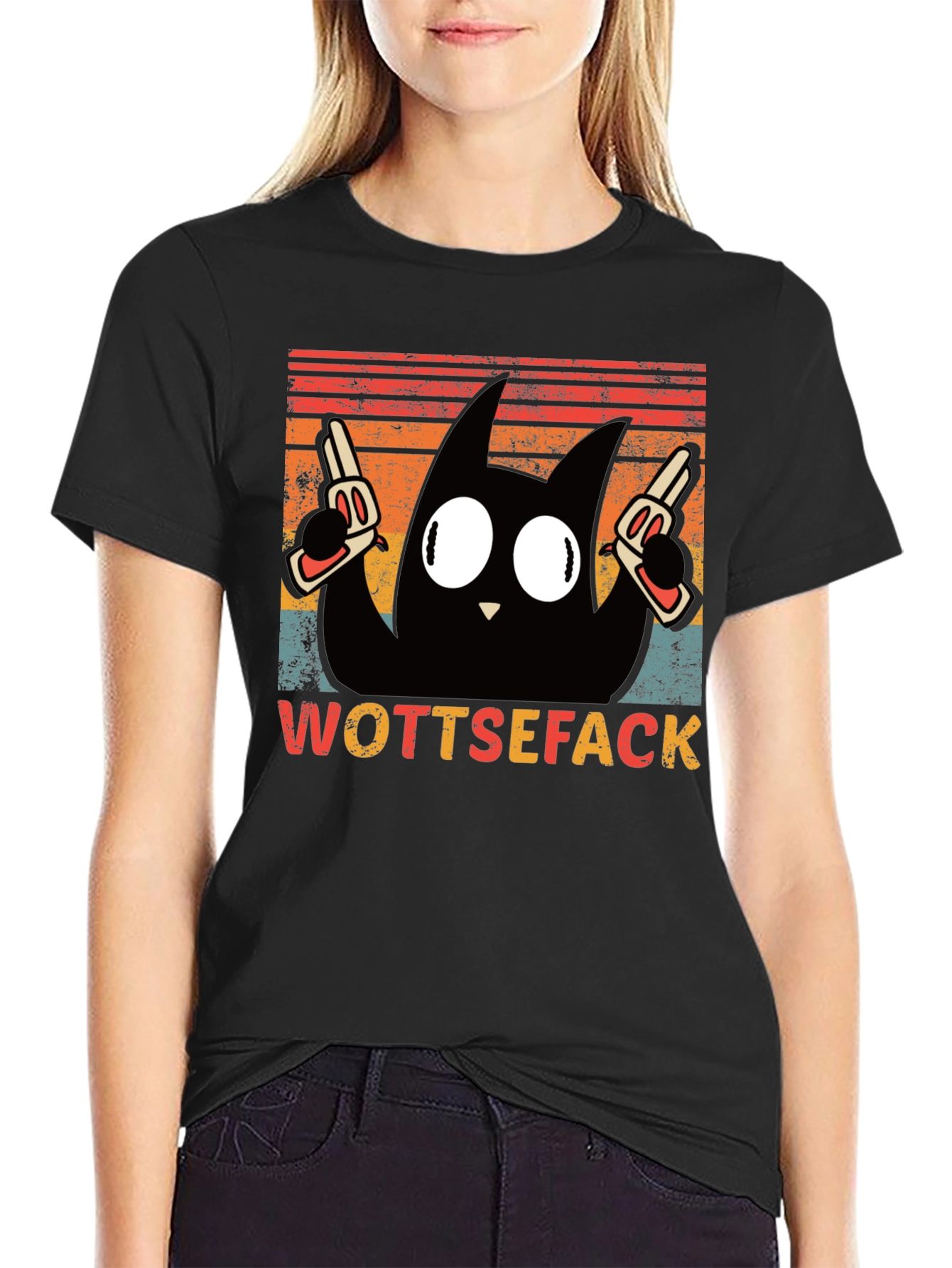 Wottsefack Cat with Guns T-Shirt