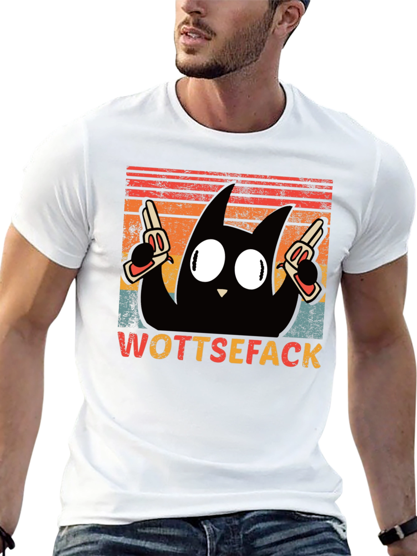 Wottsefack Cat with Guns T-Shirt