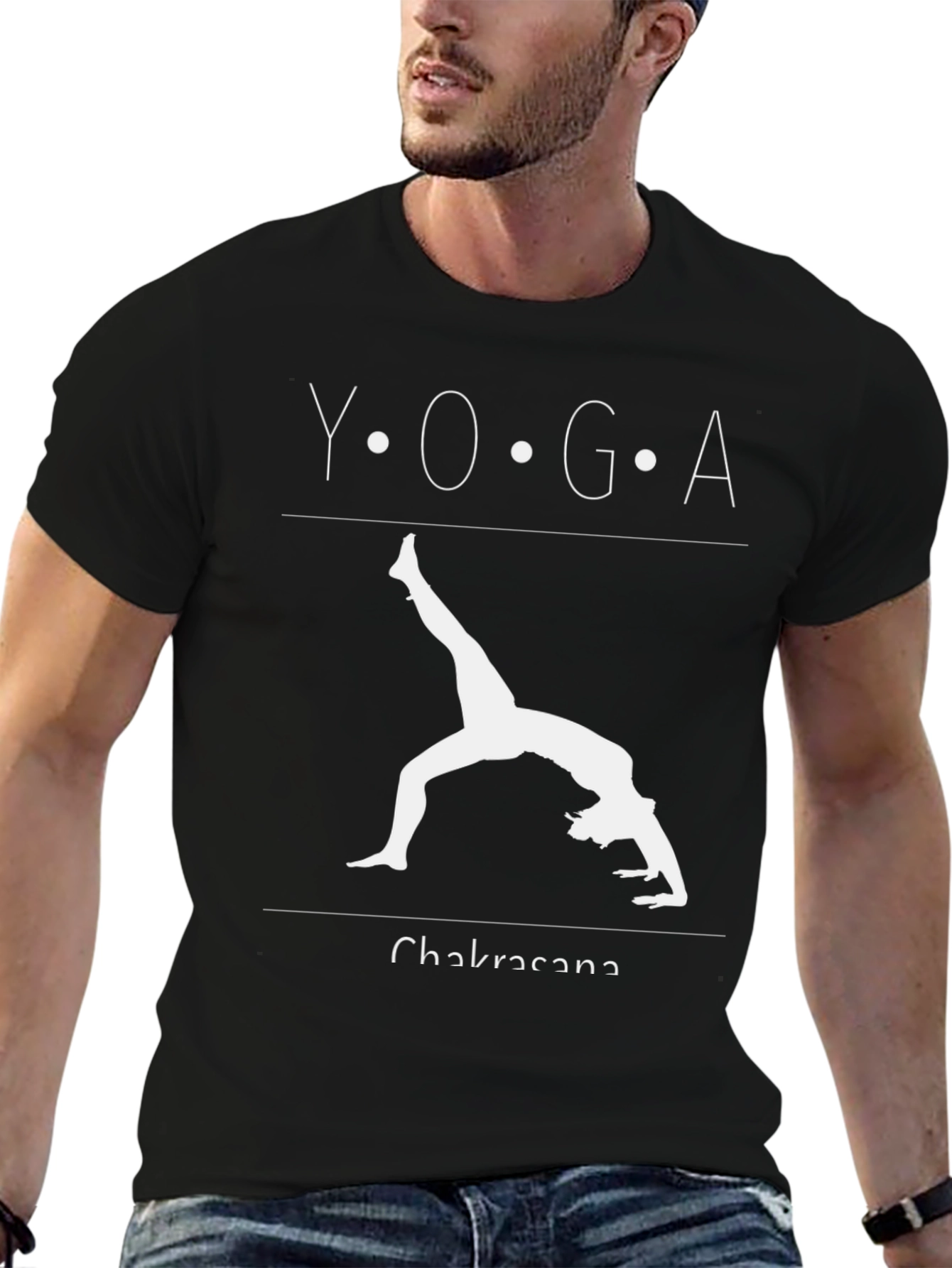 Yoga Chakrasana Black Graphic Tee