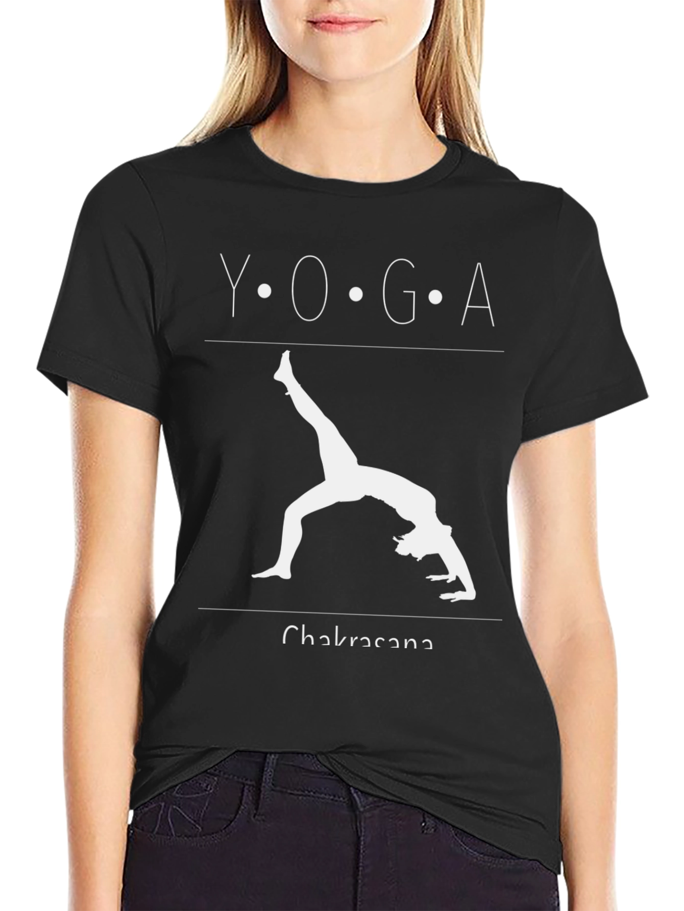Yoga Chakrasana Black Graphic Tee