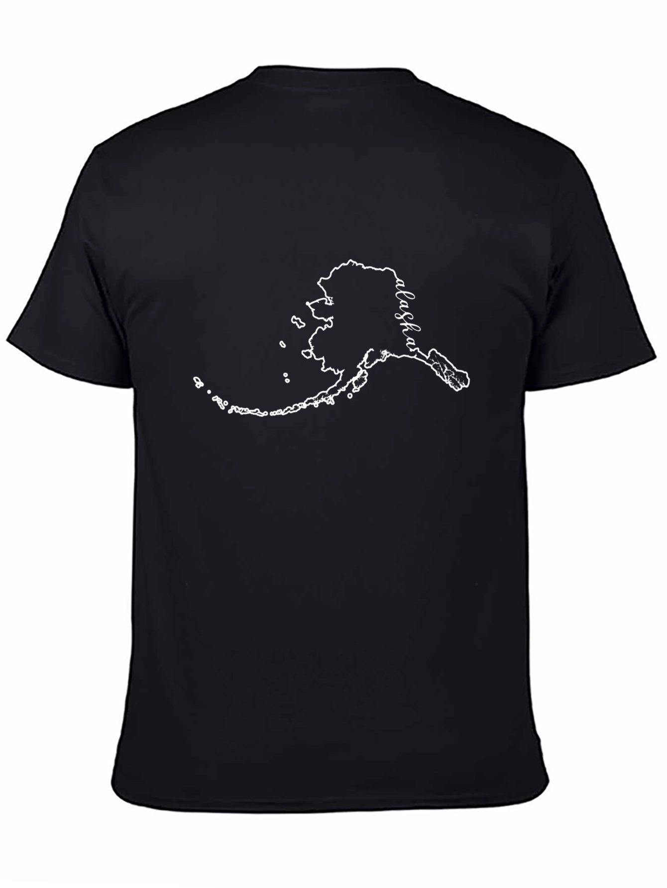 Alaska Outline Graphic Tee - Black Cotton T-Shirt