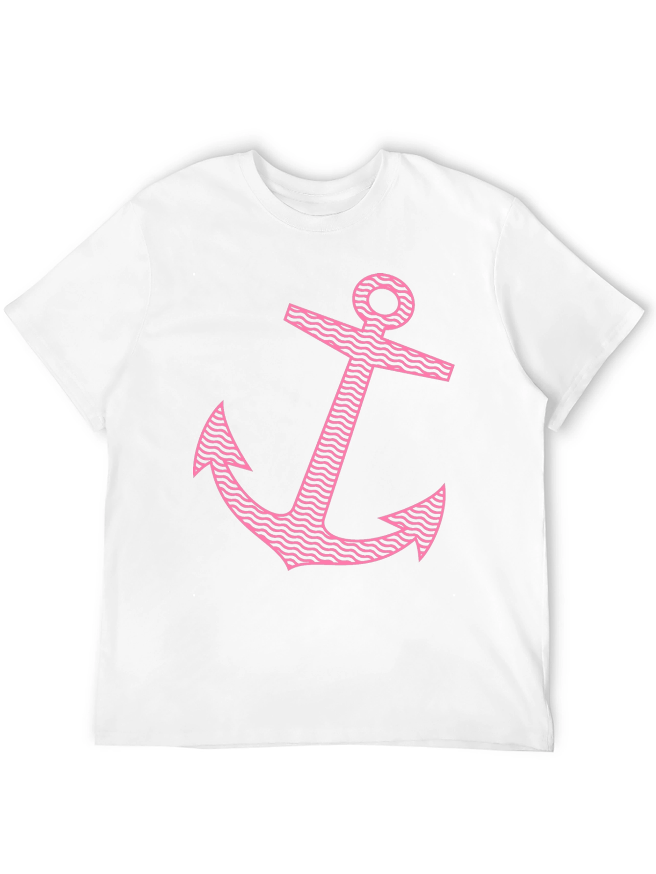 Anchor Graphic Tee - Pink Print on Black