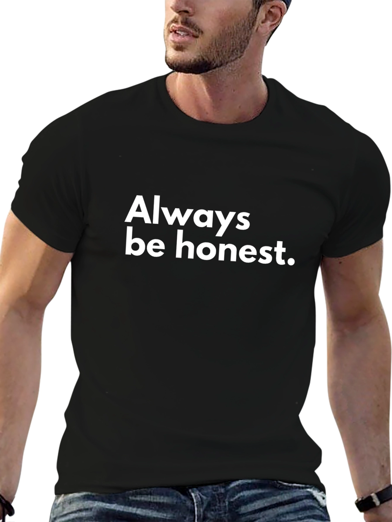 Always Be Honest Graphic Tee - Black