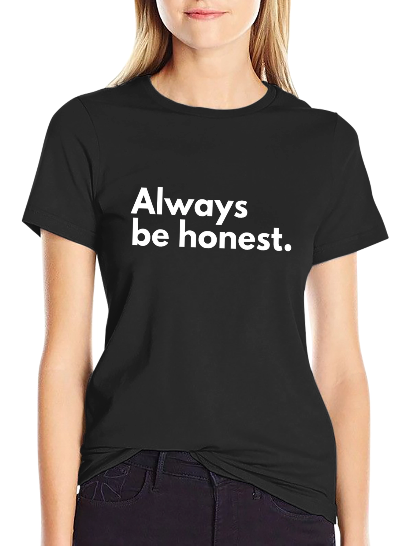 Always Be Honest Graphic Tee - Black