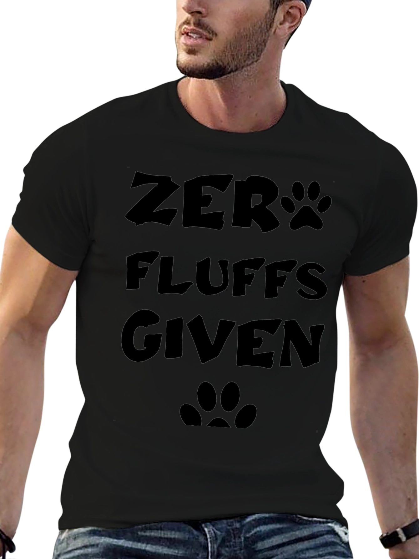 Zero Fluffs Given Black T-Shirt