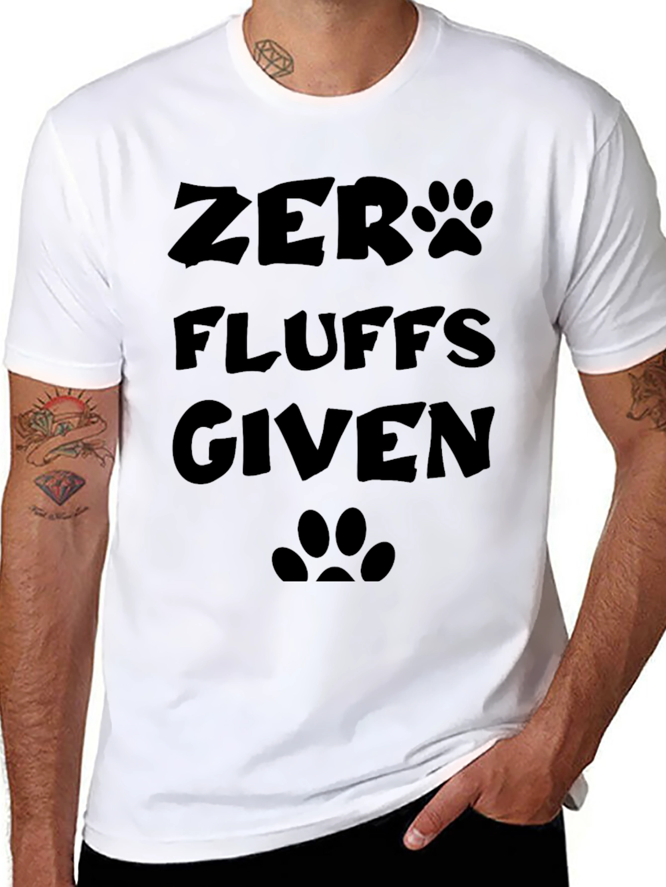 Zero Fluffs Given Black T-Shirt