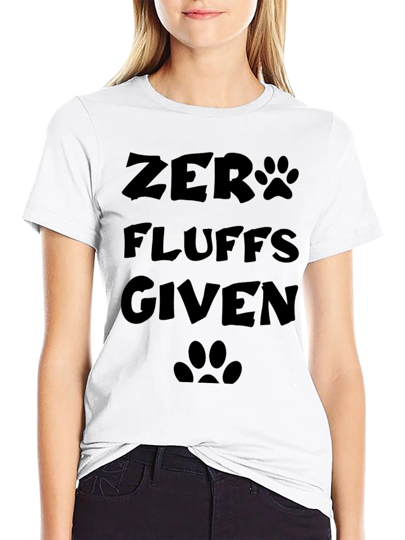 Zero Fluffs Given Black T-Shirt
