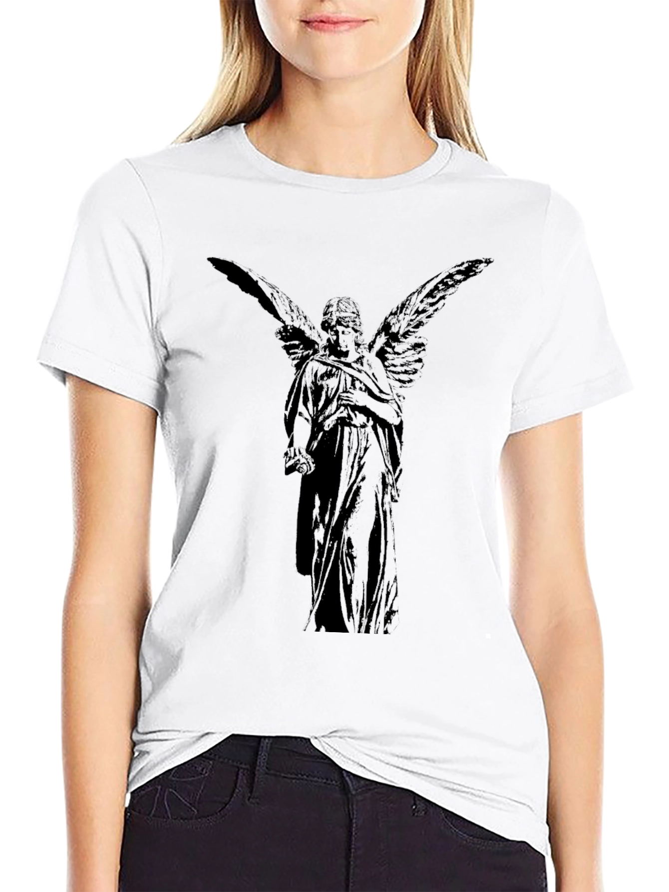 Angel Wings Graphic Black T-Shirt