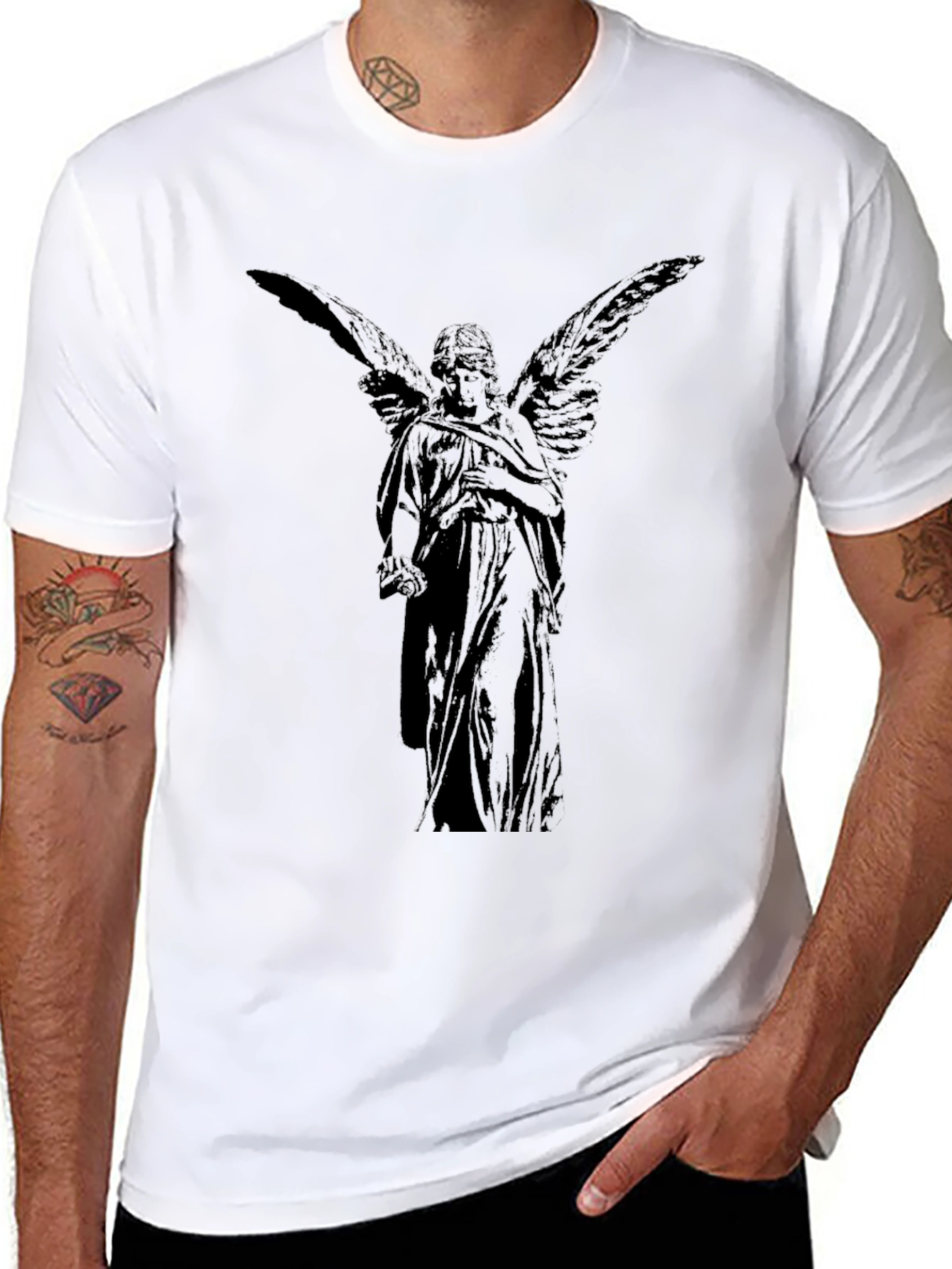Angel Wings Graphic Black T-Shirt