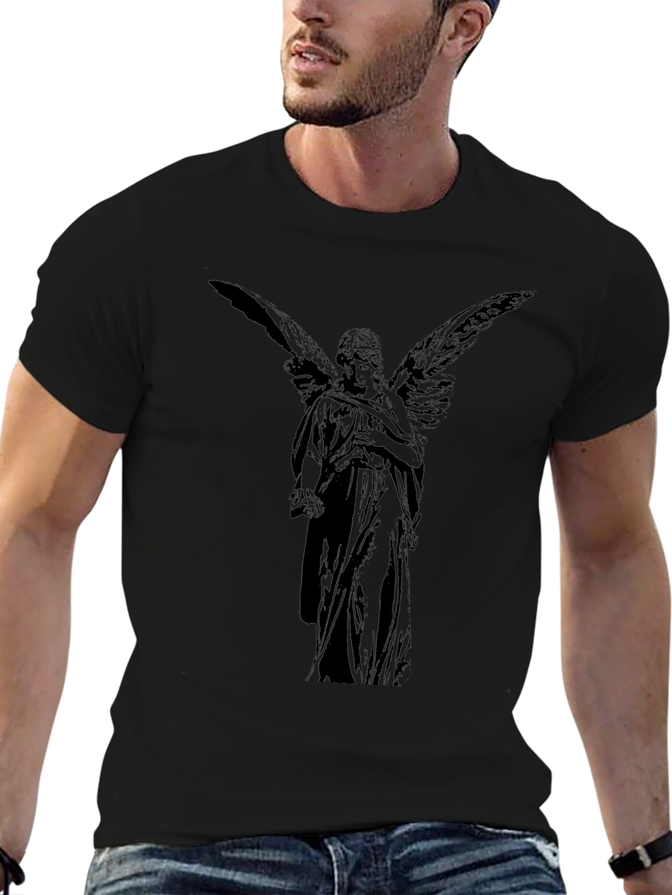 Angel Wings Graphic Black T-Shirt