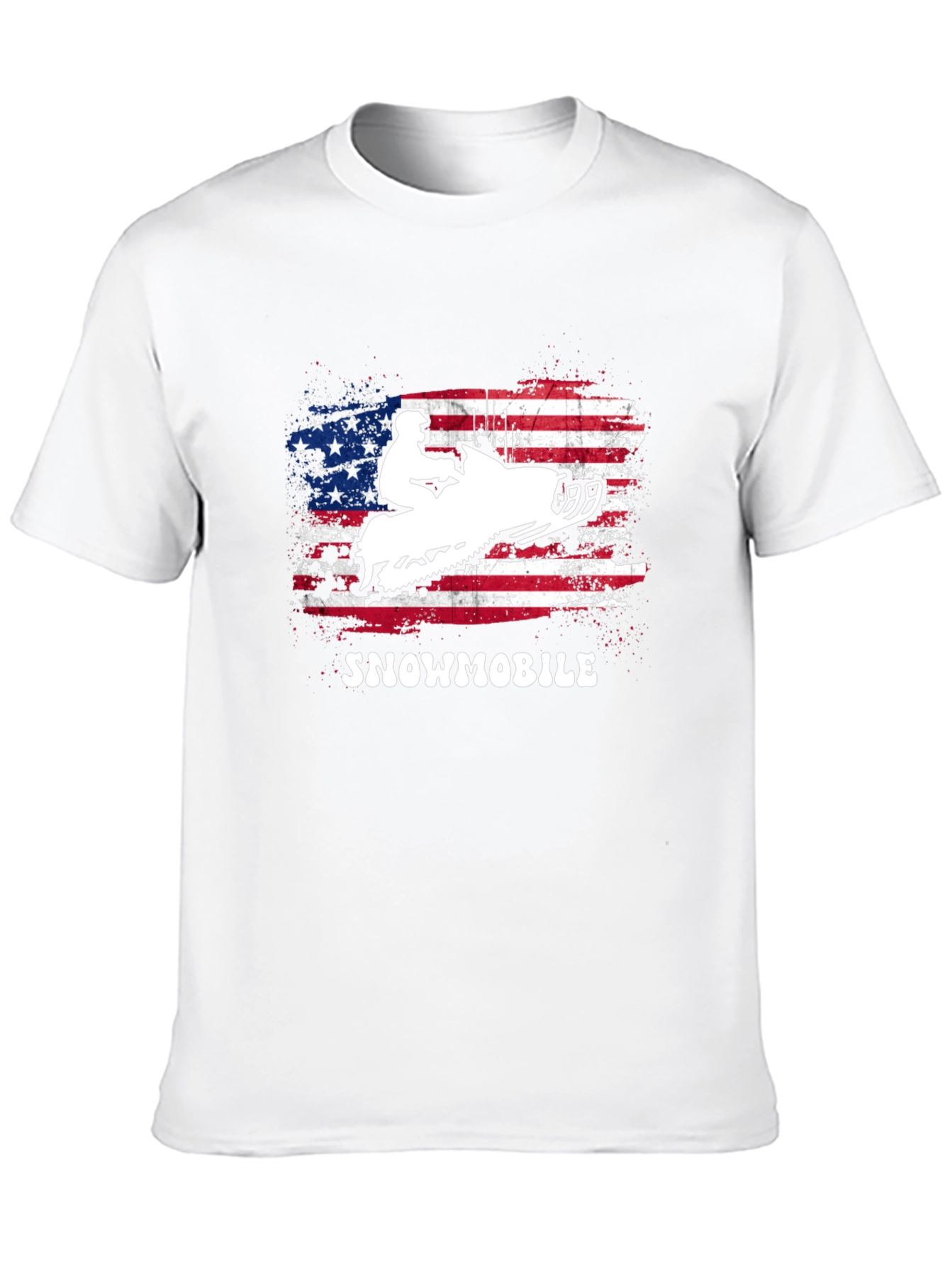 American Flag Snowmobile Graphic T-Shirt