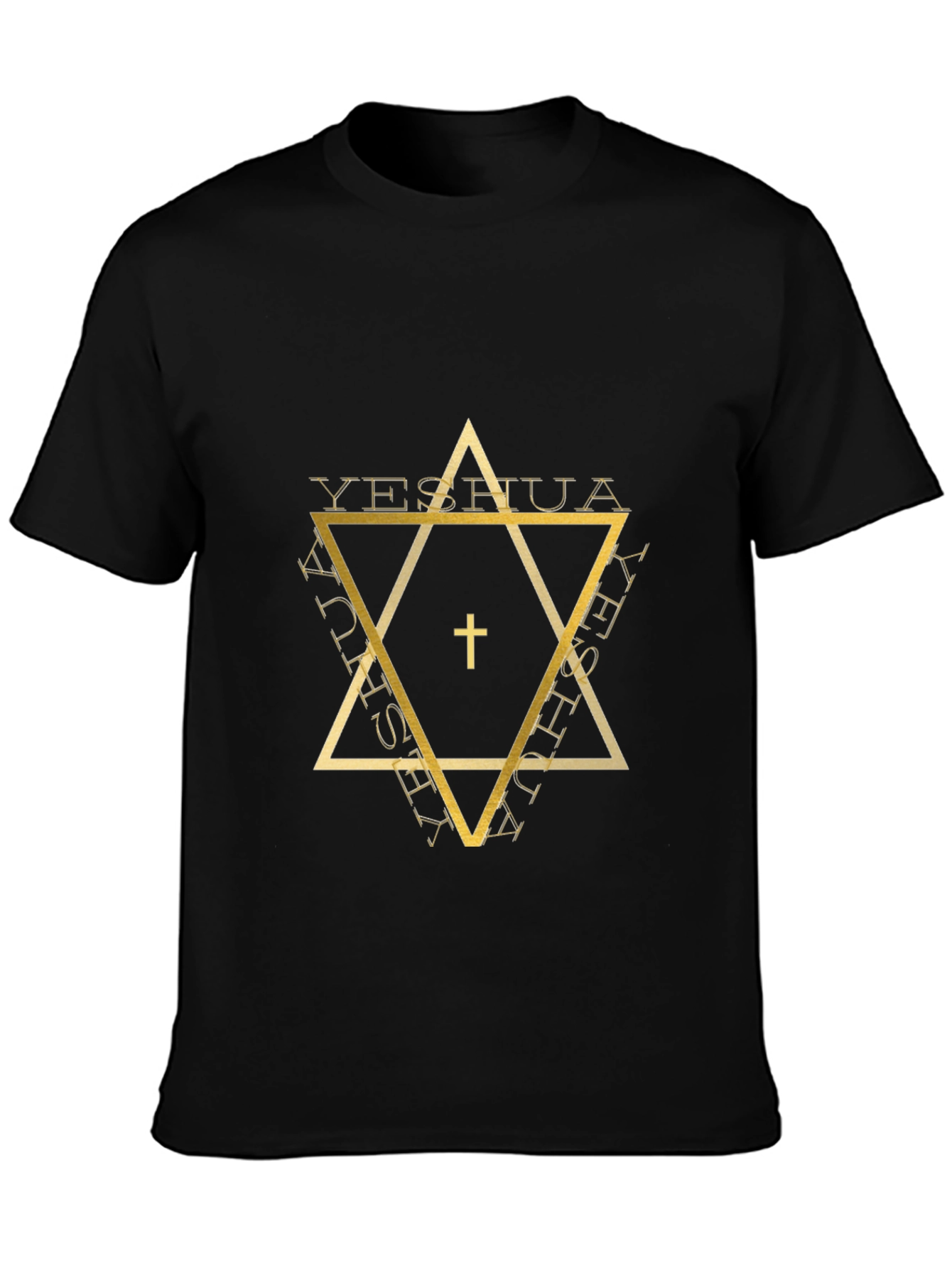 Yeshua Star Graphic Tee - Black Cotton Blend