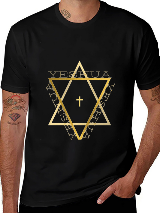 Yeshua Star Graphic Tee - Black Cotton Blend