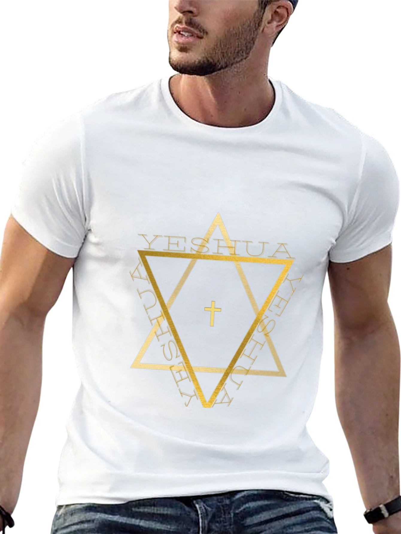 Yeshua Star Graphic Tee - Black Cotton Blend