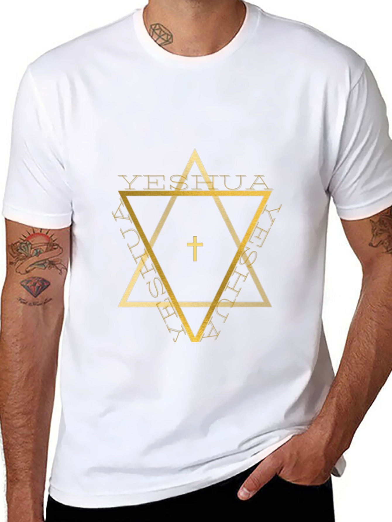 Yeshua Star Graphic Tee - Black Cotton Blend