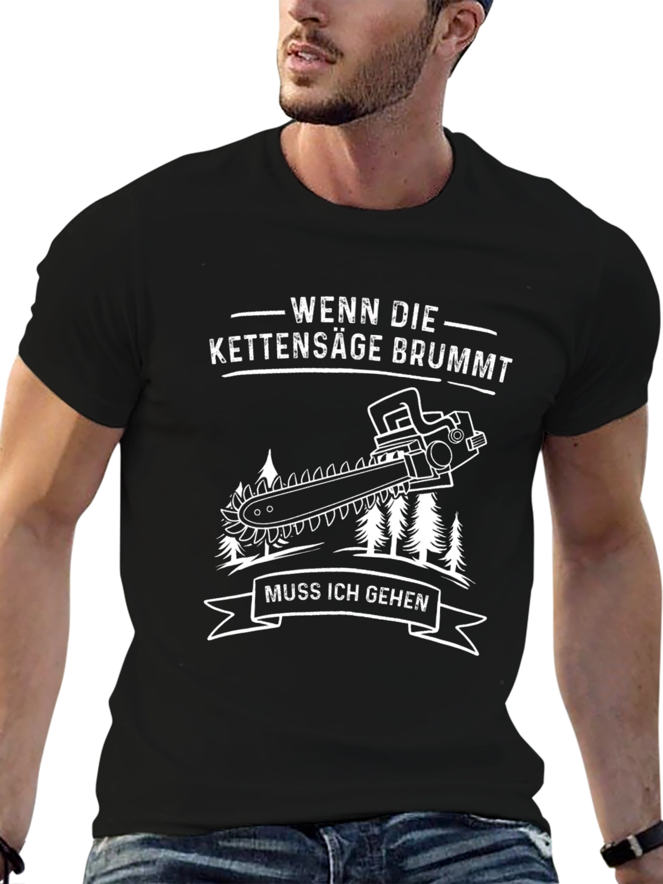 Wenn Die Kettensäge Brummt Black Graphic Tee