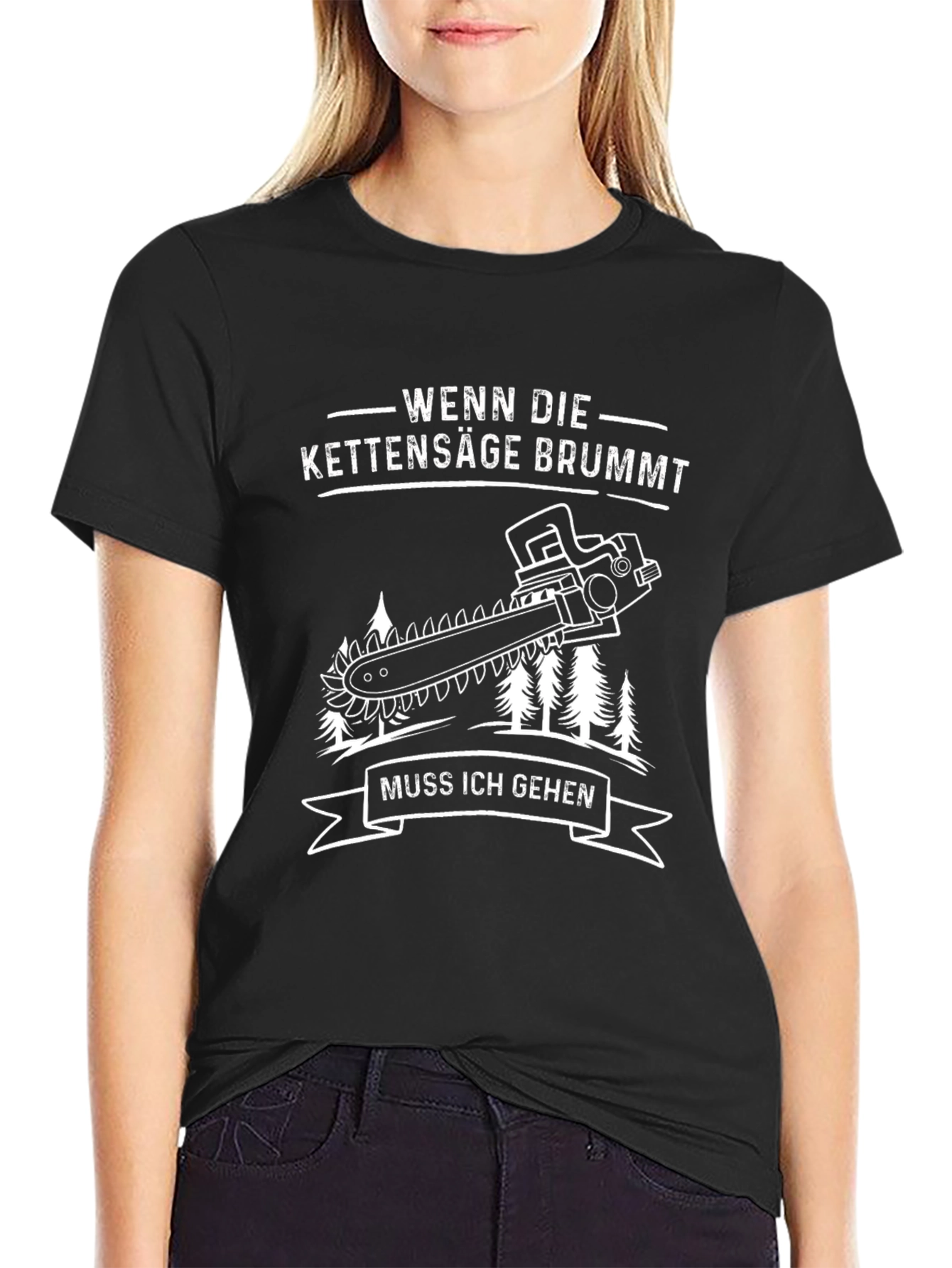 Wenn Die Kettensäge Brummt Black Graphic Tee