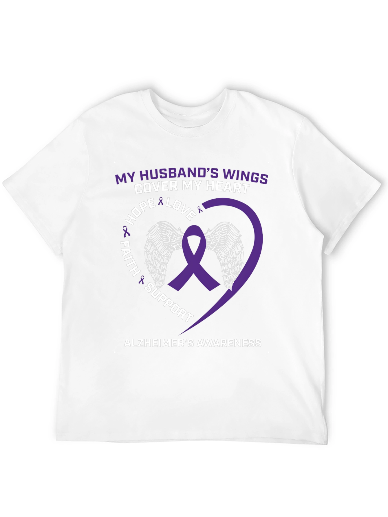 Alzheimers Awareness Husband Wings T-Shirt