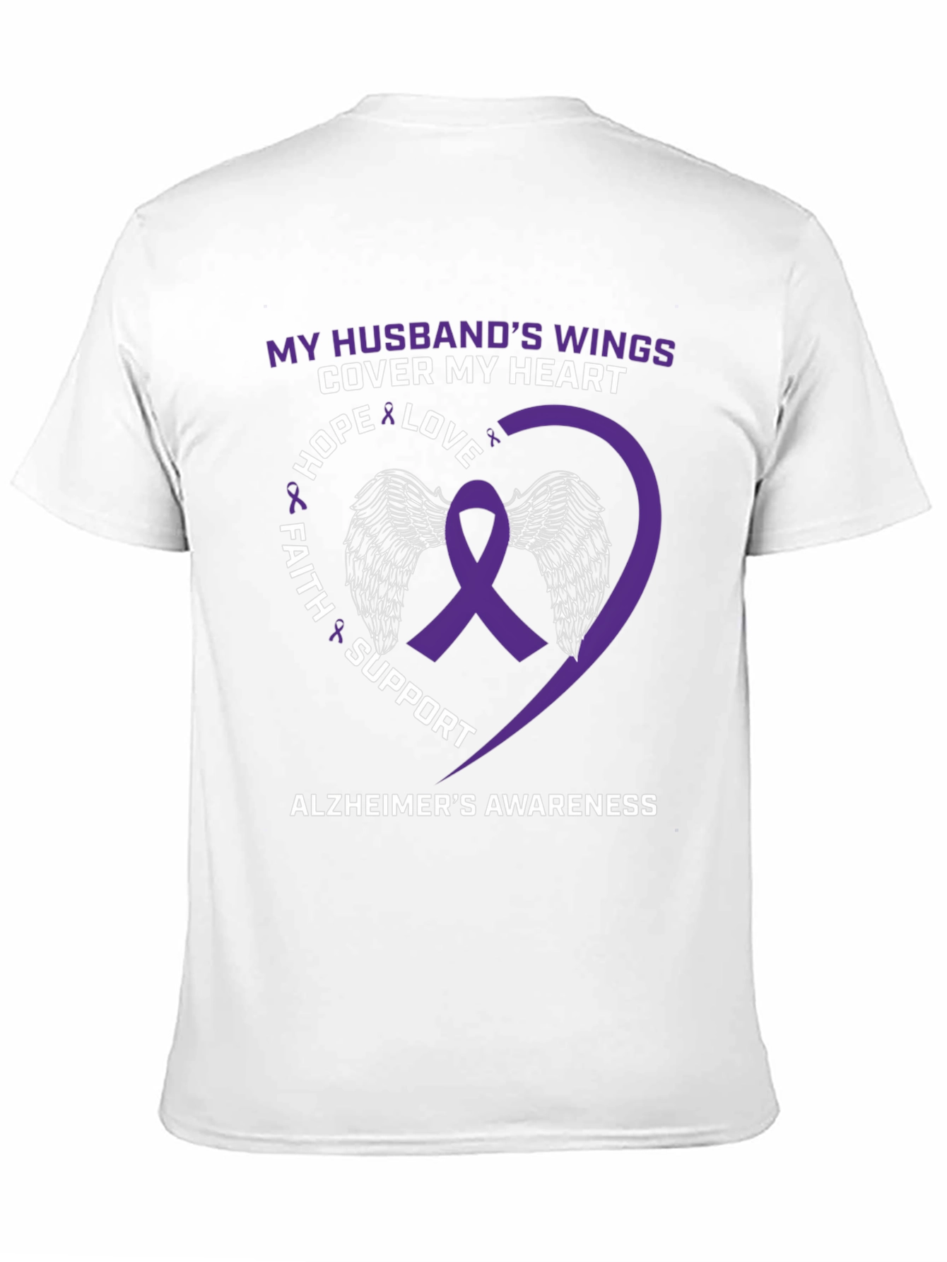 Alzheimers Awareness Husband Wings T-Shirt